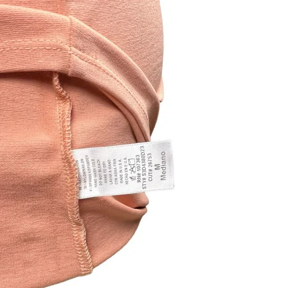 Lulus Solemio Peach Coral Bodycon Cutout Dress Sz M cross back strappy - Picture 5 of 5